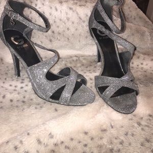 G by Guess Silver dress sandals
